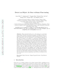 Detect an Object At Once without Fine-tuning