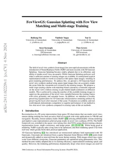 FewViewGS: Gaussian Splatting with Few View Matching and Multi-stage
  Training