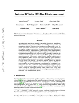 Federated GNNs for EEG-Based Stroke Assessment