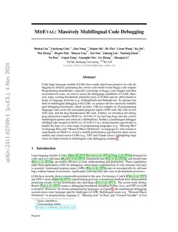 MdEval: Massively Multilingual Code Debugging