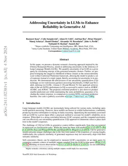 Addressing Uncertainty in LLMs to Enhance Reliability in Generative AI