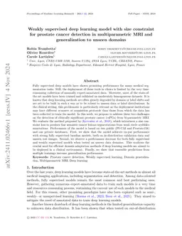 Weakly supervised deep learning model with size constraint for prostate
  cancer detection in multiparametric MRI and generalization to unseen domains