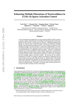 Enhancing Multiple Dimensions of Trustworthiness in LLMs via Sparse
  Activation Control