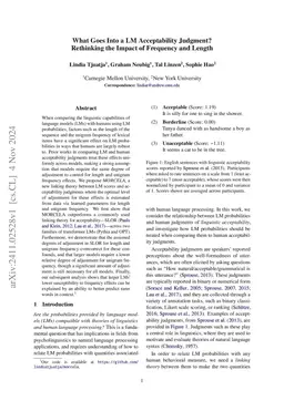 What Goes Into a LM Acceptability Judgment? Rethinking the Impact of Frequency and Length