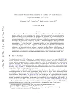 Pretrained transformer efficiently learns low-dimensional target
  functions in-context
