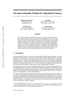 The Intersectionality Problem for Algorithmic Fairness