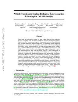 ViTally Consistent: Scaling Biological Representation Learning for Cell Microscopy