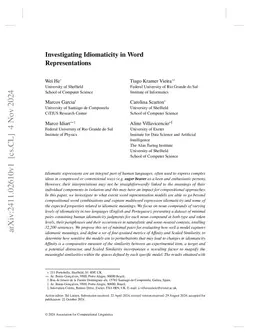 Investigating Idiomaticity in Word Representations