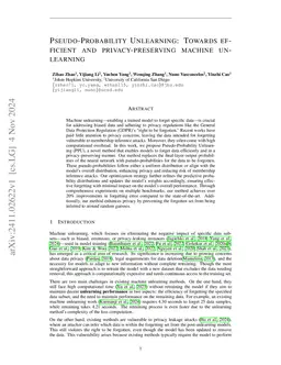 Pseudo-Probability Unlearning: Towards Efficient and Privacy-Preserving
  Machine Unlearning