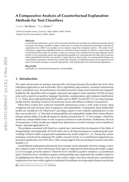 A Comparative Analysis of Counterfactual Explanation Methods for Text
  Classifiers