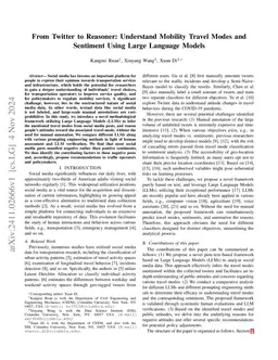From Twitter to Reasoner: Understand Mobility Travel Modes and Sentiment
  Using Large Language Models
