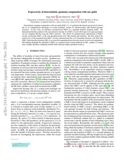 Expressivity of deterministic quantum computation with one qubit