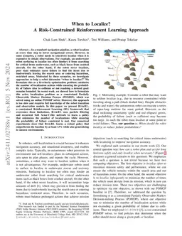 When to Localize? A Risk-Constrained Reinforcement Learning Approach
