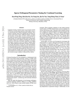 Sparse Orthogonal Parameters Tuning for Continual Learning