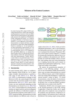 Mixtures of In-Context Learners