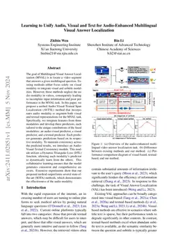 Learning to Unify Audio, Visual and Text for Audio-Enhanced Multilingual
  Visual Answer Localization