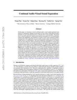 Continual Audio-Visual Sound Separation