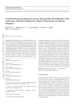 Centerness-based Instance-aware Knowledge Distillation with Task-wise
  Mutual Lifting for Object Detection on Drone Imagery