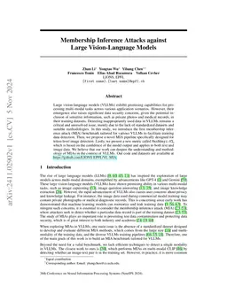 Membership Inference Attacks against Large Vision-Language Models