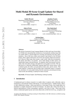 Multi-Modal 3D Scene Graph Updater for Shared and Dynamic Environments