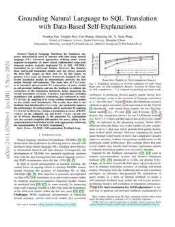 Grounding Natural Language to SQL Translation with Data-Based Self-Explanations