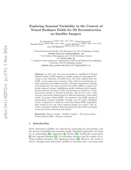 Exploring Seasonal Variability in the Context of Neural Radiance Fields
  for 3D Reconstruction on Satellite Imagery