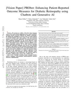 [Vision Paper] PRObot: Enhancing Patient-Reported Outcome Measures for
  Diabetic Retinopathy using Chatbots and Generative AI