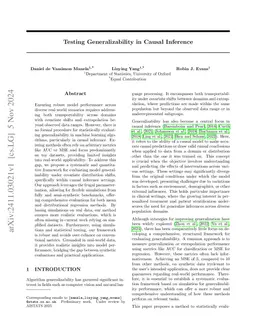 Testing Generalizability in Causal Inference