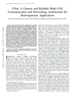 UNet: A Generic and Reliable Multi-UAV Communication and Networking
  Architecture for Heterogeneous Applications