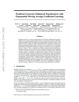 Predictor-Corrector Enhanced Transformers with Exponential Moving
  Average Coefficient Learning