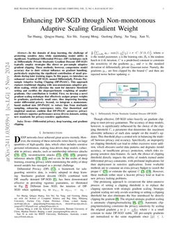 Enhancing DP-SGD through Non-monotonous Adaptive Scaling Gradient Weight
