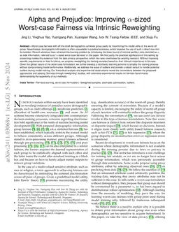Alpha and Prejudice: Improving $α$-sized Worst-case Fairness via
  Intrinsic Reweighting