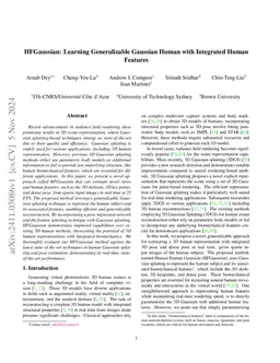 HFGaussian: Learning Generalizable Gaussian Human with Integrated Human
  Features