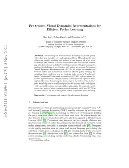 Pre-trained Visual Dynamics Representations for Efficient Policy
  Learning