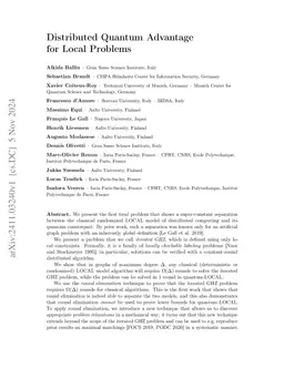 Distributed Quantum Advantage for Local Problems