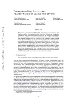 Discovering Data Structures: Nearest Neighbor Search and Beyond