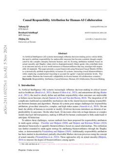 Causal Responsibility Attribution for Human-AI Collaboration