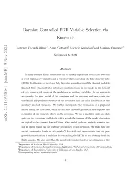 Bayesian Controlled FDR Variable Selection via Knockoffs