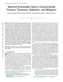 Maximal Extractable Value in Decentralized Finance: Taxonomy, Detection, and Mitigation