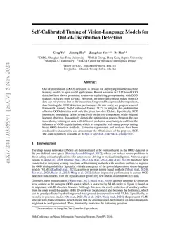 Self-Calibrated Tuning of Vision-Language Models for Out-of-Distribution
  Detection