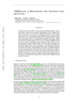 TDDBench: A Benchmark for Training data detection