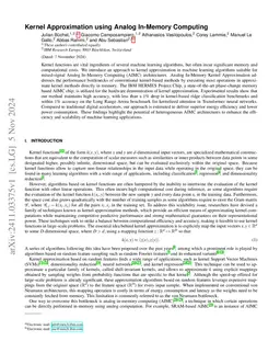 Kernel Approximation using Analog In-Memory Computing