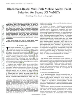 Blockchain-Based Multi-Path Mobile Access Point Selection for Secure 5G
  VANETs