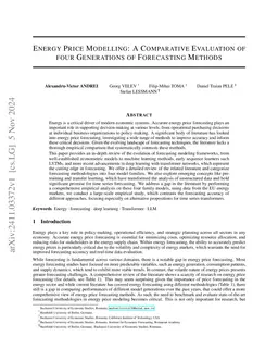 Energy Price Modelling: A Comparative Evaluation of four Generations of
  Forecasting Methods