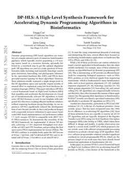 DP-HLS: A High-Level Synthesis Framework for Accelerating Dynamic
  Programming Algorithms in Bioinformatics
