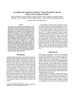 An Application-Agnostic Automatic Target Recognition System Using Vision
  Language Models