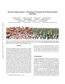 Beyond Complete Shapes: A Benchmark for Quantitative Evaluation of 3D Shape Surface Matching Algorithms