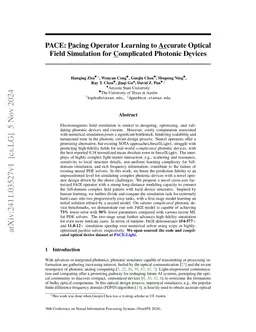 PACE: Pacing Operator Learning to Accurate Optical Field Simulation for
  Complicated Photonic Devices
