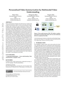 Personalized Video Summarization by Multimodal Video Understanding