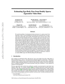 Estimating Ego-Body Pose from Doubly Sparse Egocentric Video Data